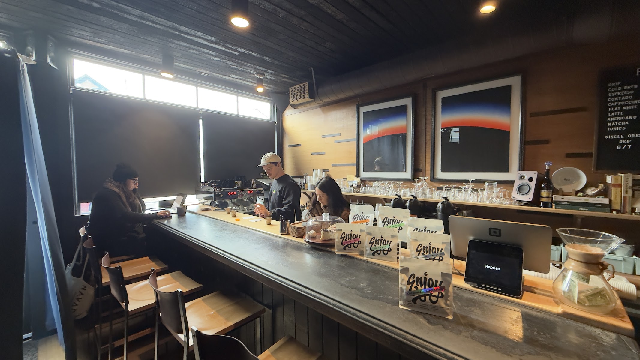 Interior bar with artwork